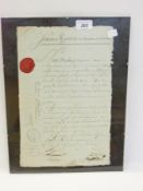 19th century French cavalry citation for bravery in modern frame    Condition Report  Please contact