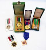 Saudi Arabian medal for the Liberation of Quwait, in original case with four French military