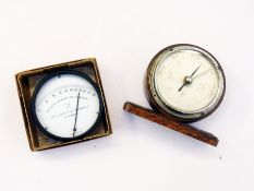 A SB early 20th century oak barometer and a Negretti & Zambra, London Hair Hygrometer in original