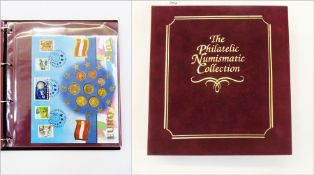 Philatelic numismatic collection, Euro 2002, maroon album    Condition Report  Please contact the
