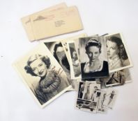 A collection of 1940's film photographs and autographs, mostly printed, including Margaret Lockwood,
