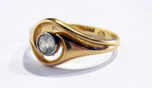 An 18ct gold solitaire diamond ring in open swirl setting