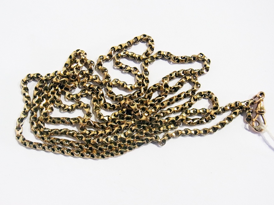 A 9ct gold guard chain necklace, 33g approx.