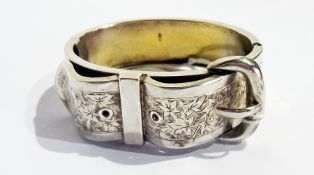 A Victorian silver buckle bangle, Birmingham 1880