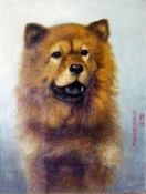 Oil on canvas
Yee Cheong
Portrait of the head of a Chow dog
signed and dated lower right 1927