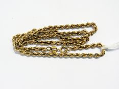 9ct gold chain necklace, rope-twist pattern, 8g approx.