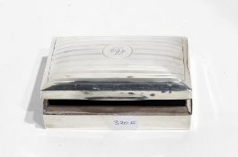 A silver mounted cigarette box, rectangular, engine turned, 13cm wide, Chester Assay