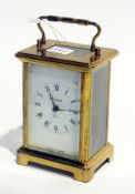 A brass carriage clock by Bayard, made in France, 8 day