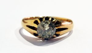 18ct gold and diamond solitaire ring, the old cut diamond approximately 0.85ct