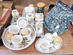 A large quantity of Portmeirion china including:- butter dishes, soup bowls, large fruit bowl, jugs,