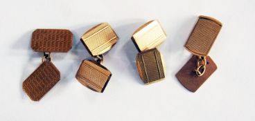 Two pairs of 9ct gold cufflinks