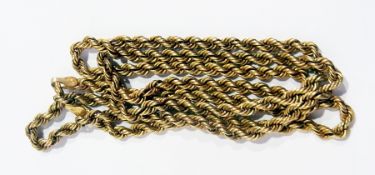 A 9ct gold chain necklace, rope-twist pattern, 6.5g approx.