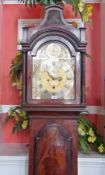 An 18th century mahogany longcase clock by William Bramble, London (1784-1804), the hood with pagoda