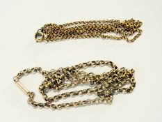 9ct gold chain necklace and another
