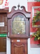 A late 18th/early 19th century longcase clock, eight-day movement, brass arch dial, by John Smith,