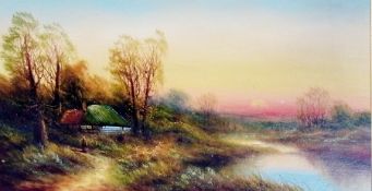 Oils on canvas
Pair Victorian landscapes in sunset
Unattributed
25 x 45 cms (2)