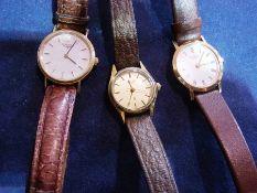 Three lady's wristwatches by Citizen, Longines and Rotary, quartz movements, on leather straps