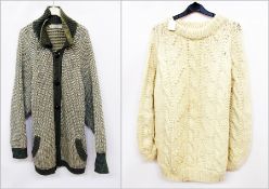 A Harrod's by Kitspindie of Scotland wool and nylon buttoned jumper and a cream knitted jumper (2)