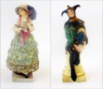 Royal Doulton porcelain figure, "A Jester", no.71, designed by C J Noke, signed and impressed to