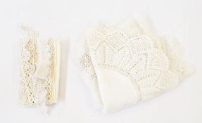 A quantity of lace pieces, undyed lace and trimmings (2 boxes)