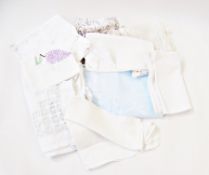 Quantity of household linen including:- damask napkins, tablecloths, crochet, drawn thread