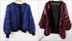Two knitted bomber style cardigans circa 1980's