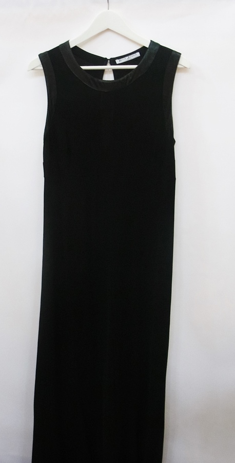 Betty Jackson black evening dress with satin edging