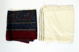 Five assorted shawls in black, cream and others