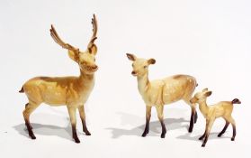 Beswick family of a stag, doe and fawn (3)