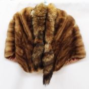 A vintage fur stole, a pair of fur gloves and a fox fur scarf (3)