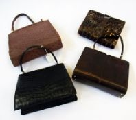 A leather handbag, a leather clutch, a black leather handbag and other (4)