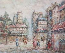 Oil on canvas
Marr Charley 
Eastern street scene, signed, 38cm x 47cm