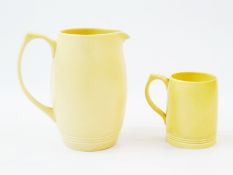 Wedgwood earthenware Moonstone lemonade set designed by Keith Murray, comprising:- jug and seven