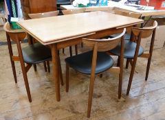 Knud Nielsen 1960's/70's Danish rosewood extending dining table, three leaves, length 140cm when
