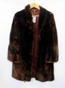 A Maxwell Croft brown beaver fur coat (af)