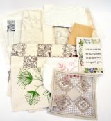 A quantity of table linen, napkins, pieces of lace, etc. (1 box)