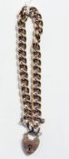 9ct gold link chain bracelet with padlock clasp