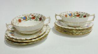 Quantity Royal Crown Derby "Chatsworth" pattern dinnerware including:- eight dinner plates, side