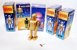 Twelve clockwork robot models of "The Goldman" (boxed)