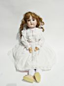 Armand Marseille bisque-headed doll, No 390n, marked 246/AM, with brown sleeping eyes, open mouth,