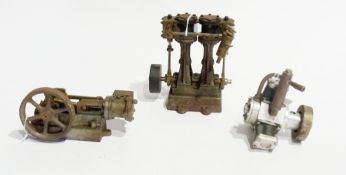 Three old stationary steam engines, various