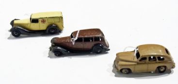 A Dinky toys ambulance,  a Vauxhall Saloon car and a standard Vanguard (3)