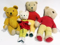 Rupert hand puppet, two larger Rupert bears, other teddy bears and a quantity of gollies, bears