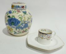 A large Mason's "Regency" pattern ginger jar, H.J. Wood "Indian Tree" jug, two white china plates