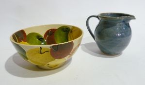 Studio "Sarah Aiken-Smith" fruit painted bowl, eight Worcester Evesham pattern bowls, two copper