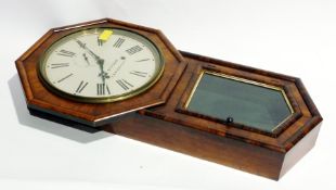 An American-style rosewood wall clock, C.S. Stroub, Treorkey