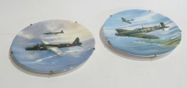 Ten Coalport "Reach for the Sky" collectors plates, another larger "Victory Flypast" and another