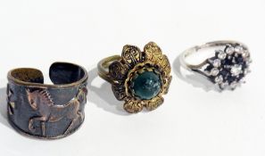 Three dress rings, various