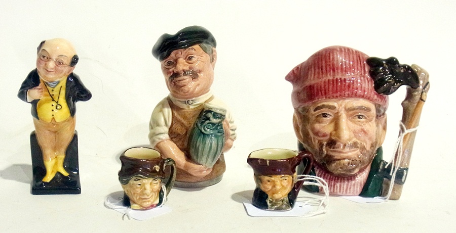 Royal Doulton china miniature figure "Pickwick", 9.5cm, Royal Doulton small character jug "The