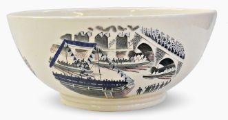 Eric Ravilious designed for Wedgwood "Boat Race Day" bowl, the centre decorated with Piccadilly
